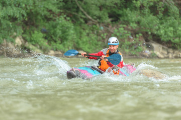 kayaking in rapids