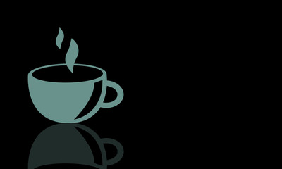 Illustration of a cup of coffee on dark background