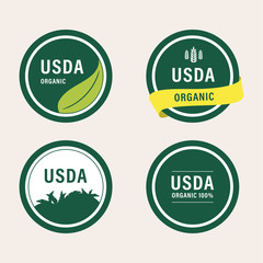 usda organic certified green label banner guaranteed.