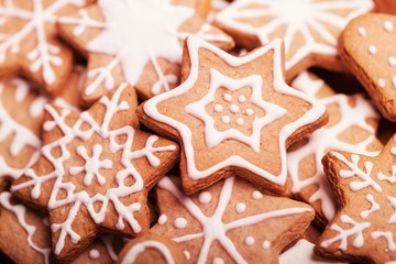 Delicious christmas cookies texture for background