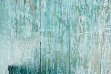 Blue Wooden Fence Blurry Copy Space Closeup Photo