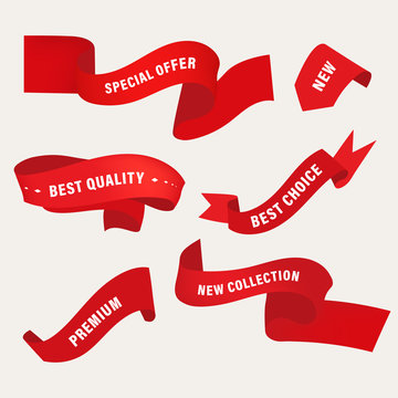 New tag red ribbon and banner for guaranteed premium quality.
