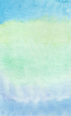 watercolor of blue and green