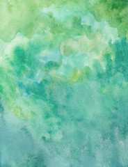 watercolor of blue and green