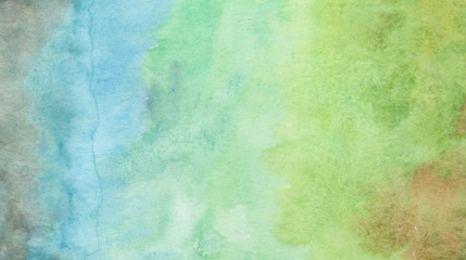 watercolor of blue and green