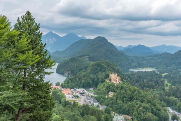 Fototapeta na wymiar Bavarian landscape with Hohenschwangau castle