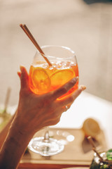 cocktail with orange and lemon