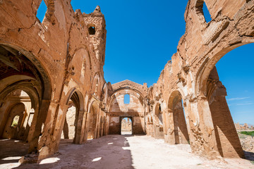  Ruins of Belchite, Spain, town in Aragon that was completely destroyed during the Spanish civil...