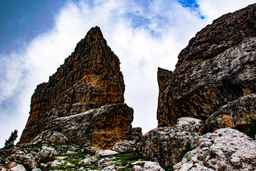 The Cinque Torri in the Dolomites two