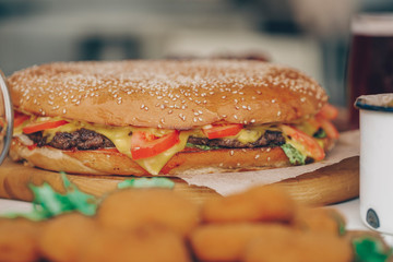 sandwich with ham and cheese
