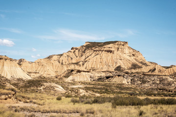 Fototapeta na wymiar Desertic landscape in Bardenas Reales of Navarra, Spain .