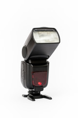 Camera flash with autofocus lamp isolated on white
