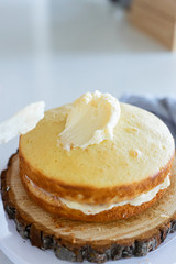 icing naked cake with vanilla frosting 