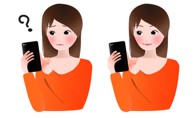 スマートフォンを使う女性