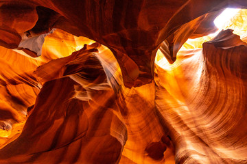 The cave famous for the colorful textures, Upper Antelope in the town of Page, Arizona. United States