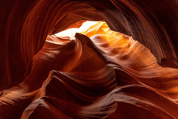 Depending on how you look, you can see incredible shapes in Upper Canyon, desert mountains. Antelope in the town of Page, Arizona. United States
