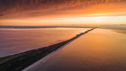 Hel, zachód słońca nad półwyspem Helskim © Konrad Kerker