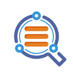 Illustrated icons with smart application concepts of text evaluation