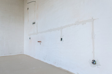 Interior empty apartment room n a new building renovation or under construction