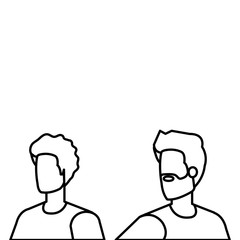 young and casual men characters