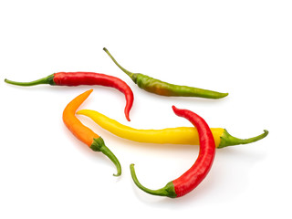 Chili pepper on a white background. Spicy food.
