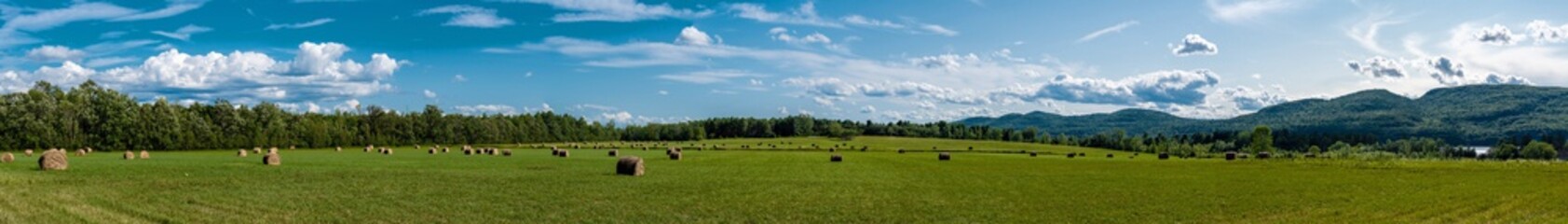 Panoramic view of a land in Adirondacks with haystacks