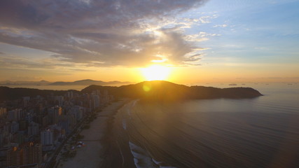 amanhecer canto do forte - praia grande - sao paulo