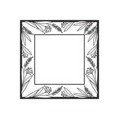 frame with branches and leaves