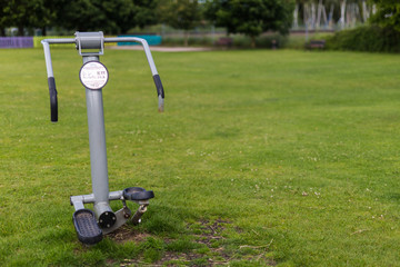 Obraz premium Outdoor fitness equipment found in a public park for all ages to use for free