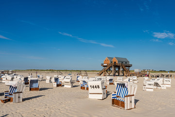 Strandkörbe auf dem Strand von St. Peter-Ording; Nordfriesland; Deutschland