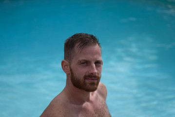 a red beard young male model portrait
