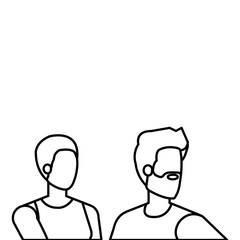 young lovers couple avatars characters