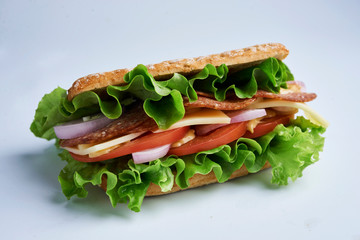 sendwich with meat and vegetables