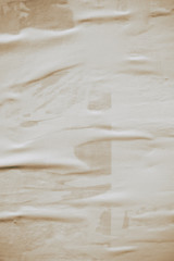 Old grunge blank brown creased crumpled paper texture background ripped torn vintage collage posters placard empty space for text