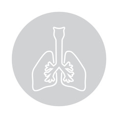 Vector lungs icon in circle