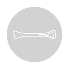 Vector bone icon in circle