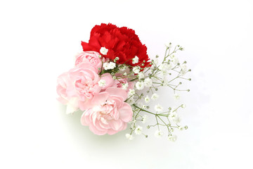 Fototapeta premium 薔薇とカスミソウの花束