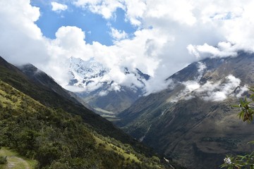 Mountains on Salkantay Trek in Peru, the road to Machu Picchu.
