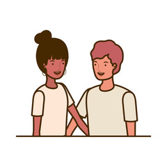 couple of people smiling and hugging each other