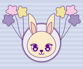 head of cute rabbit baby kawaii style