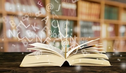 Open book isolated on background