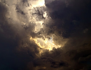 Fototapeta na wymiar Dramatic cloudscape area background, fair storm clouds 