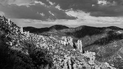 Dramatic rocks on a ridge overlooking the Catalina Highway or Mount Lemmon Highway en route to Mt....