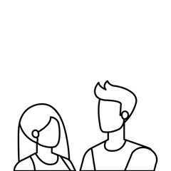 young lovers couple avatars characters