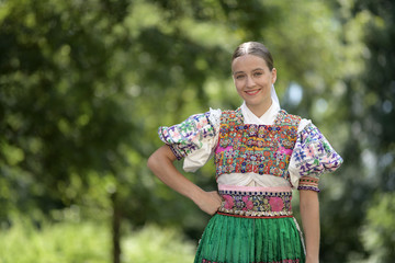 Slovak folklore. Slovakian folklore girl.