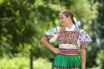 Slovak folklore. Slovakian folklore girl.