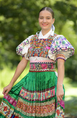Slovak folklore. Slovakian folklore girl.