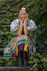 Slovak folklore. Slovakian folklore girl.