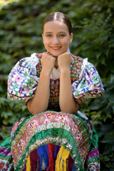 Slovak folklore. Slovakian folklore girl.