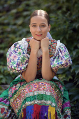 Slovak folklore. Slovakian folklore girl.